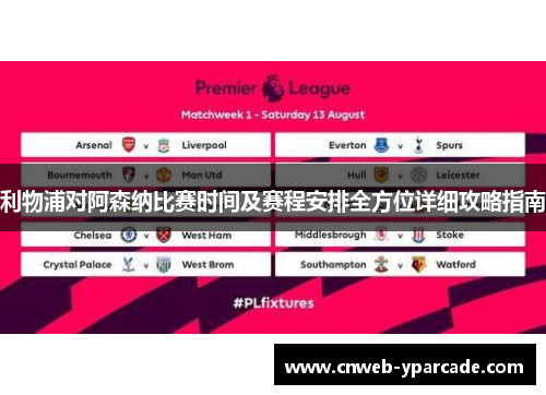 利物浦对阿森纳比赛时间及赛程安排全方位详细攻略指南